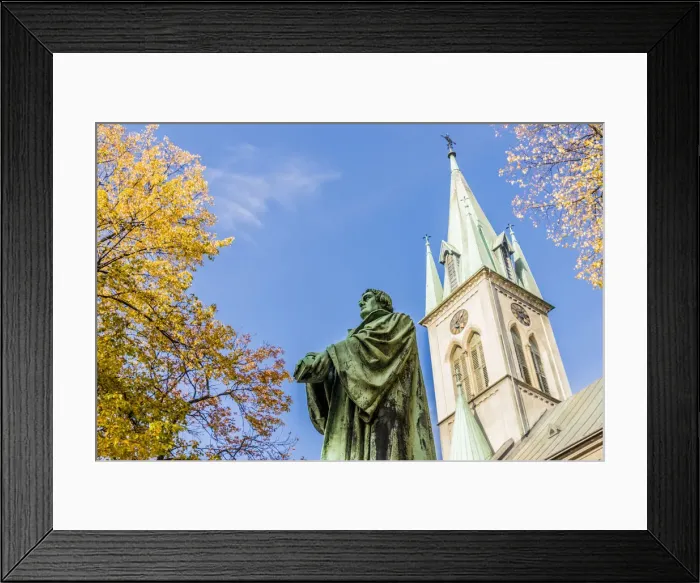 Framed Print : The baroque Lutheran Church and statue of Martin Luther in Bielsko Biala Framed Print : The baroque Lutheran Church and statue of Martin Luther in Bielsko Biala
