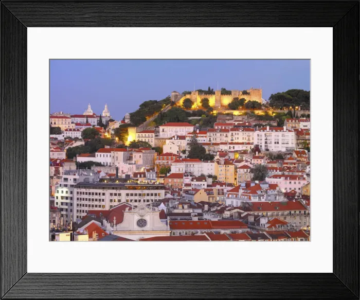 Framed Print : Portugal, Lisbon, Sao Jorge Castle at Dusk Framed Print : Portugal, Lisbon, Sao Jorge Castle at Dusk