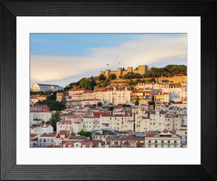 Framed Print : Portugal, Lisbon, Sao Jorge Castle and city Framed Print : Portugal, Lisbon, Sao Jorge Castle and city