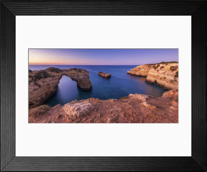 Framed Print : Natural Sea Arch, Praia da Albandeira, Algarve, Portugal