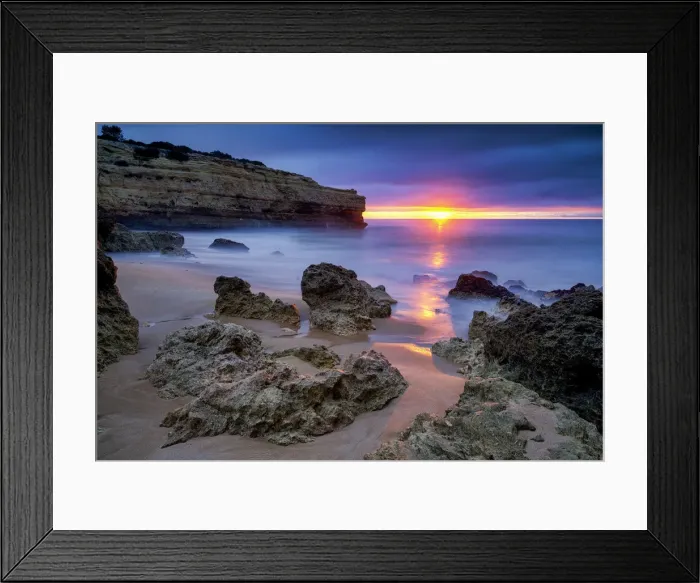 Framed Print : Praia da Albandeira at Sunrise, Algarve, Portugal Framed Print : Praia da Albandeira at Sunrise, Algarve, Portugal