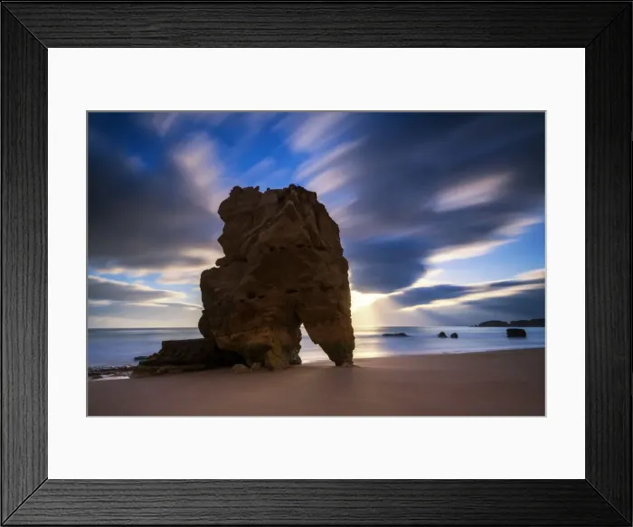 Framed Print : Natural Sea Arch on Beach, Algarve, Portugal Framed Print : Natural Sea Arch on Beach, Algarve, Portugal