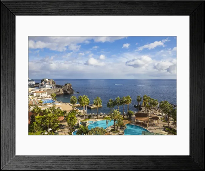 Framed Print : Portugal, Madeira, Funchal, View of Royal Savoy Hotel swimming pool Framed Print : Portugal, Madeira, Funchal, View of Royal Savoy Hotel swimming pool