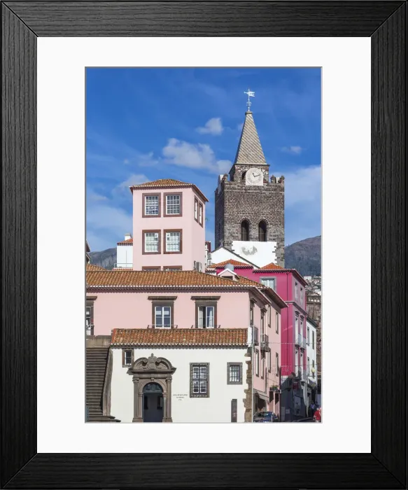 Framed Print : Portugal, Madeira, Funchal, View towards Funchal Cathedral Framed Print : Portugal, Madeira, Funchal, View towards Funchal Cathedral