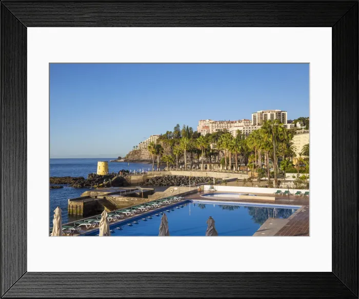 Framed Print : Portugal, Madeira, Funchal, View of swimming pool and Hotel Belmond Reids Palace Framed Print : Portugal, Madeira, Funchal, View of swimming pool and Hotel Belmond Reids Palace
