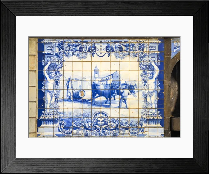 Framed Print : Portugal, Madeira, Funchal, 1867 fountain tiles Framed Print : Portugal, Madeira, Funchal, 1867 fountain tiles