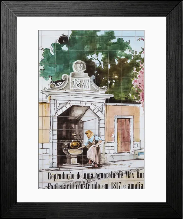 Framed Print : Portugal, Madeira, Funchal, Hand painted tiles on wall Framed Print : Portugal, Madeira, Funchal, Hand painted tiles on wall