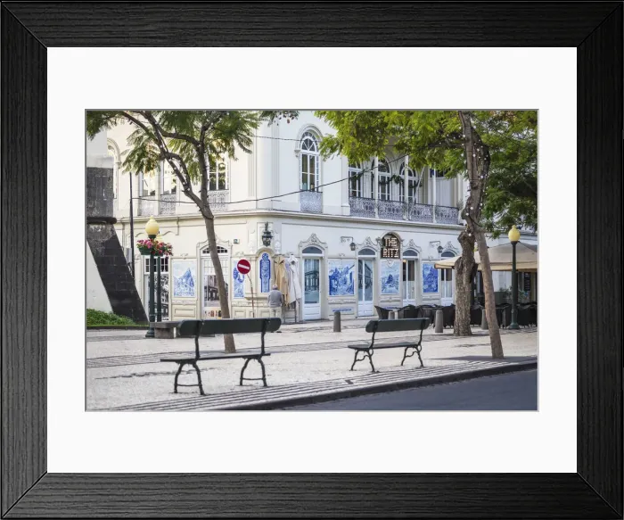 Framed Print : Portugal, Madeira, Funchal, Ritz cafe, Hand painted tiles portraying old Madeira scenes Framed Print : Portugal, Madeira, Funchal, Ritz cafe, Hand painted tiles portraying old Madeira scenes