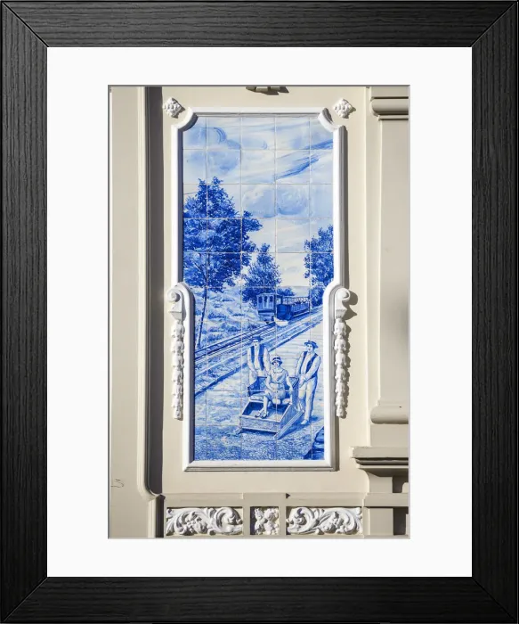 Framed Print : Portugal, Madeira, Funchal, Ritz cafe, Hand painted tiles portraying old Madeira scenes Framed Print : Portugal, Madeira, Funchal, Ritz cafe, Hand painted tiles portraying old Madeira scenes