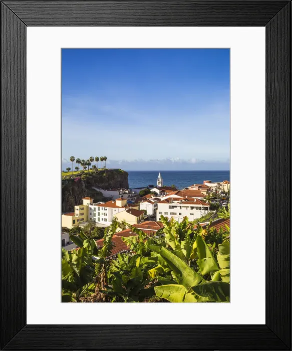 Framed Print : Portugal, Madeira, Funchal, View of Camara de Lobos beneath Ilheu gardens Framed Print : Portugal, Madeira, Funchal, View of Camara de Lobos beneath Ilheu gardens