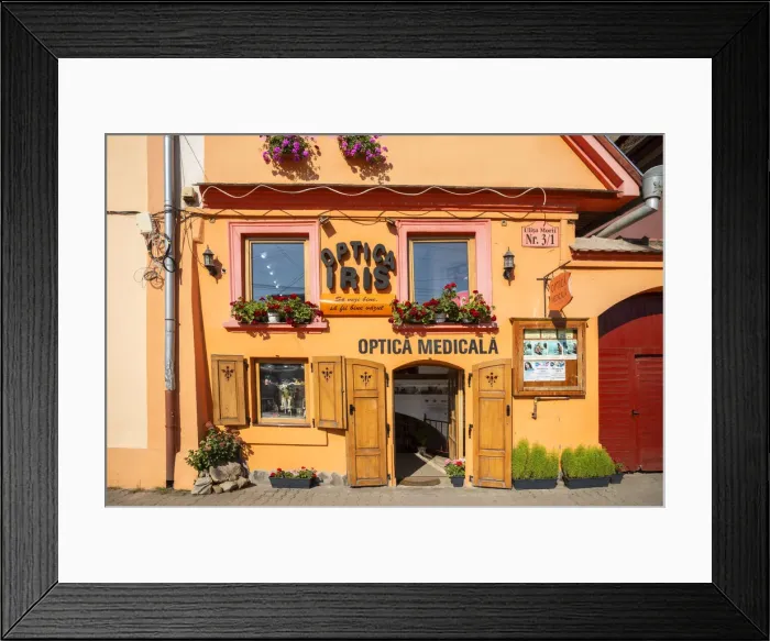 Framed Print : Opticien at Sighisoara, Transylvania, Romania Framed Print : Opticien at Sighisoara, Transylvania, Romania
