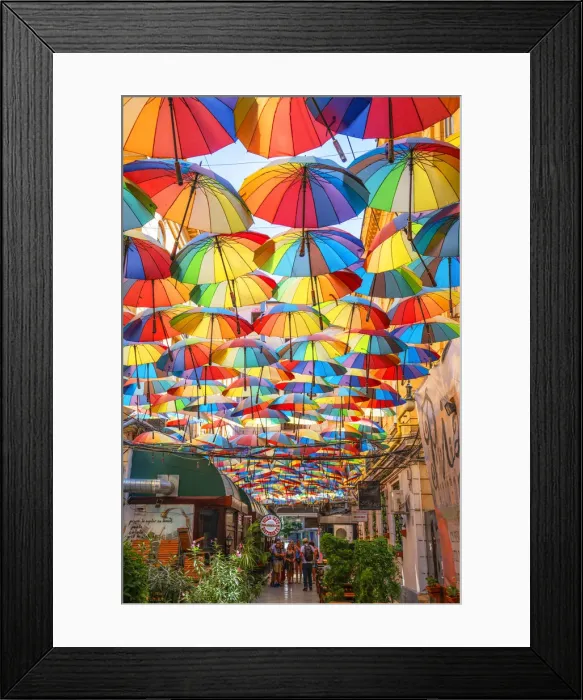 Framed Print : Restaurant with umbrellas, Bucharest, Walachia, Romania Framed Print : Restaurant with umbrellas, Bucharest, Walachia, Romania