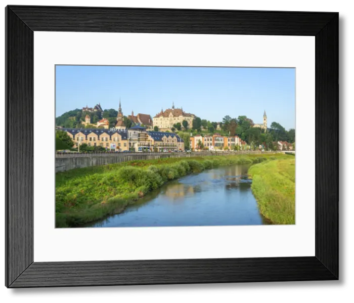 Framed Print : Tarnava Vare river with the old town of Sighisoara in the morning light, Unesco World Heritage Site, Transylvania, Romania Framed Print : Tarnava Vare river with the old town of Sighisoara in the morning light, Unesco World Heritage Site, Transylvania, Romania