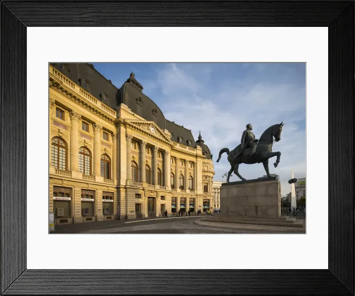 Framed Print : Equestrian Statue of King Carol I in front of the Central University Library, Bucharest Framed Print : Equestrian Statue of King Carol I in front of the Central University Library, Bucharest