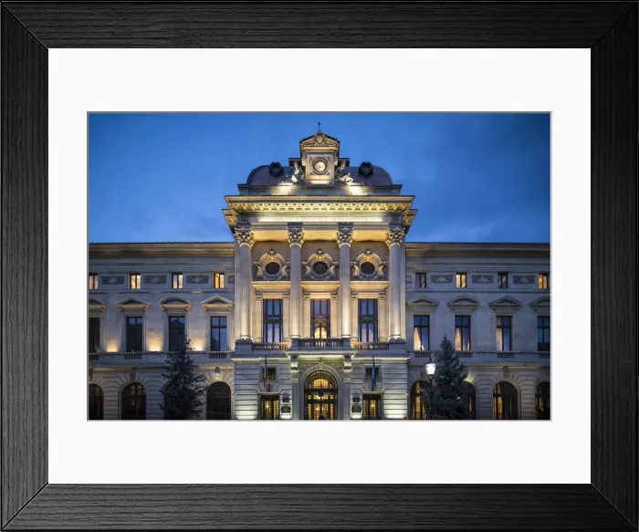 Framed Print : National Bank of Romania at Night, Old Town Quarter of Lipscani, Bucharest, Romania Framed Print : National Bank of Romania at Night, Old Town Quarter of Lipscani, Bucharest, Romania