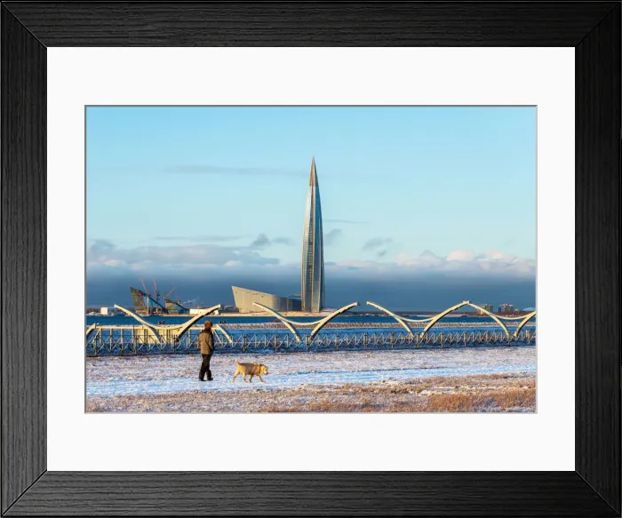 Framed Print : View towards Lakhta Center - the tallest building in Russia and Europe