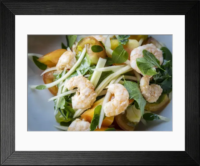 Framed Print : Africa, SA£o Toma and Principe. Delicious prawn salad in Mucumbli Lodge in Sao Toma Framed Print : Africa, SA£o Toma and Principe. Delicious prawn salad in Mucumbli Lodge in Sao Toma
