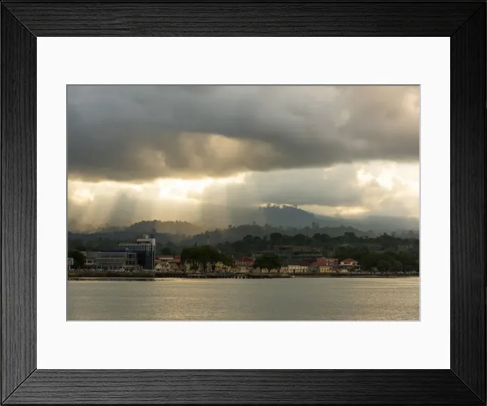 Framed Print : Africa, SA£o Toma and Principe. View towards the capital town of the islands Framed Print : Africa, SA£o Toma and Principe. View towards the capital town of the islands
