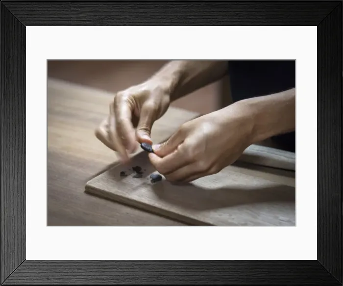 Framed Print : Africa, SA£o Toma and Principe. Demonstration during the chocolate tasting in Framed Print : Africa, SA£o Toma and Principe. Demonstration during the chocolate tasting in