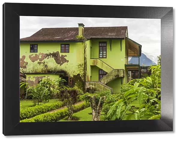 Africa, Sao Tome and Principe. Typical building with garden in the