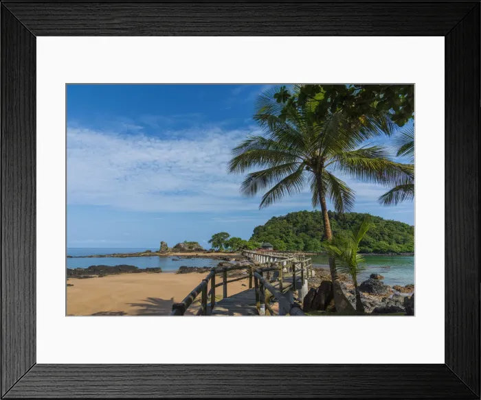 Framed Print : Africa, SA£o Toma and Principe. Beautiful Bombom Resort on Principe Island with Framed Print : Africa, SA£o Toma and Principe. Beautiful Bombom Resort on Principe Island with