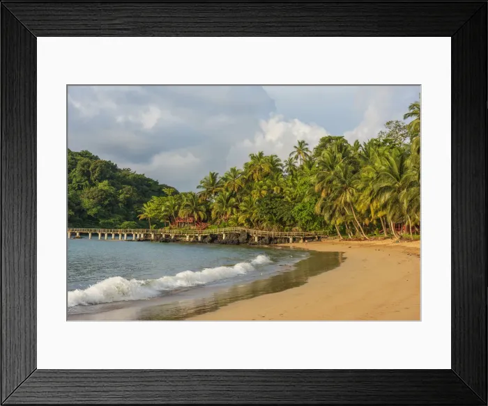 Framed Print : Africa, Sao Tome and Principe. Beautiful Bom Bom beach on Principe Framed Print : Africa, Sao Tome and Principe. Beautiful Bom Bom beach on Principe