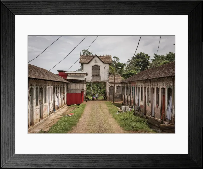 Framed Print : Africa, SA£o Toma and Principe. The workers houses of Roca Uba Budo