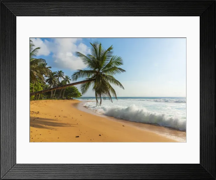 Framed Print : Africa, SA£o Toma and Principe. Beautiful sandy beach Praia Jala in the South of Sao Framed Print : Africa, SA£o Toma and Principe. Beautiful sandy beach Praia Jala in the South of Sao