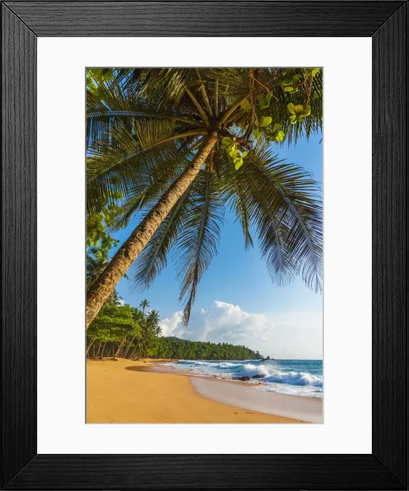 Framed Print : Africa, Sao Tome and Principe. Beautiful sandy beach Praia Jalè