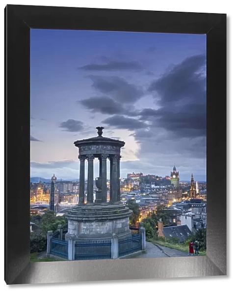 United Kingdom, Scotland, Edinburgh, view from Calton Hill with the Dugald Stewart