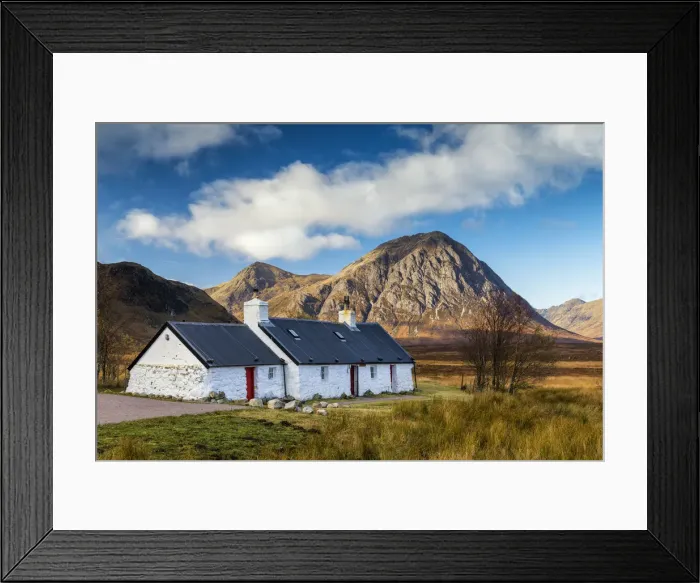 Framed Print : Black Rock Cottage, Glen Coe, Highlands, Scotland Framed Print : Black Rock Cottage, Glen Coe, Highlands, Scotland