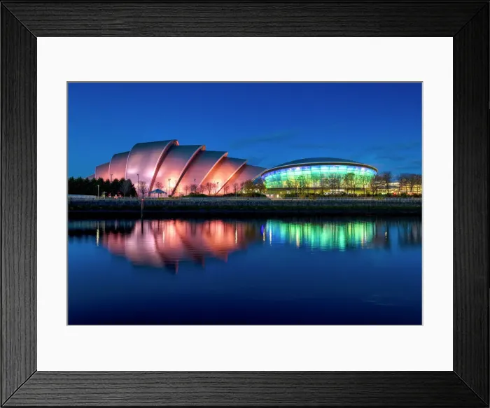 Framed Print : The SSE Hydro & The Clyde Auditorium Reflecting in the River Clyde, Glasgow, Scotland Framed Print : The SSE Hydro & The Clyde Auditorium Reflecting in the River Clyde, Glasgow, Scotland