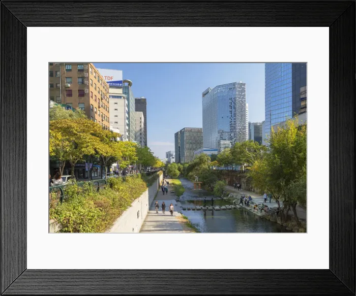 Framed Print : Cheonggyecheon Stream, Seoul, South Korea