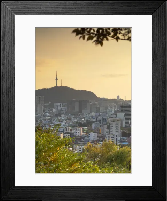 Framed Print : View of Seoul and Seoul Tower, South Korea Framed Print : View of Seoul and Seoul Tower, South Korea