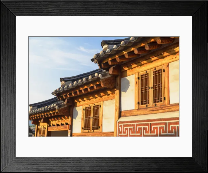 Framed Print : Traditional houses in Bukchon Hanok village, Seoul, South Korea