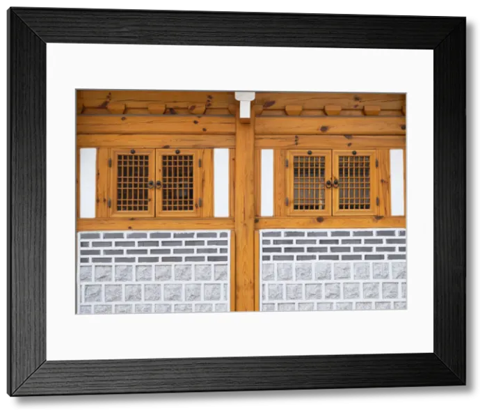 Framed Print : Traditional house in Bukchon Hanok village, Seoul, South Korea