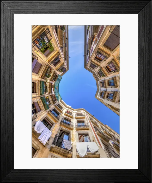 Framed Print : Low angle view of buildings in the Gothic Quarter or Barrio Gotico, Barcelona, Catalonia Framed Print : Low angle view of buildings in the Gothic Quarter or Barrio Gotico, Barcelona, Catalonia