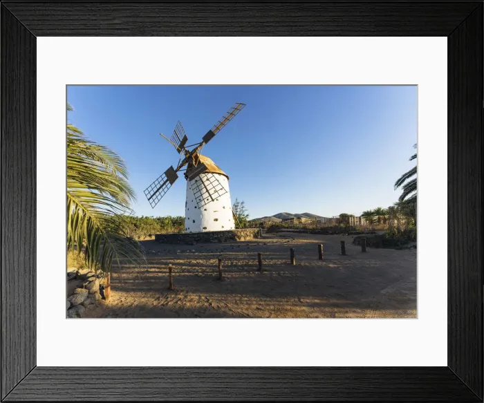 Framed Print : Windmill at sunset near El Cotillo, Fuerteventura, Canary Islands Framed Print : Windmill at sunset near El Cotillo, Fuerteventura, Canary Islands