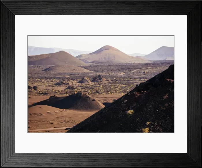 Framed Print : Volcanic landscape and crater, Timanfaya, Lanzarote, Canary Islands Framed Print : Volcanic landscape and crater, Timanfaya, Lanzarote, Canary Islands