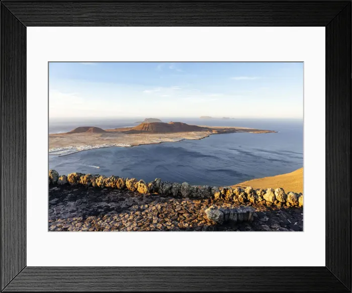 Framed Print : Mirador del Rio viewpoint in Lanzarote, Canaries. La Graciosa island on background Framed Print : Mirador del Rio viewpoint in Lanzarote, Canaries. La Graciosa island on background