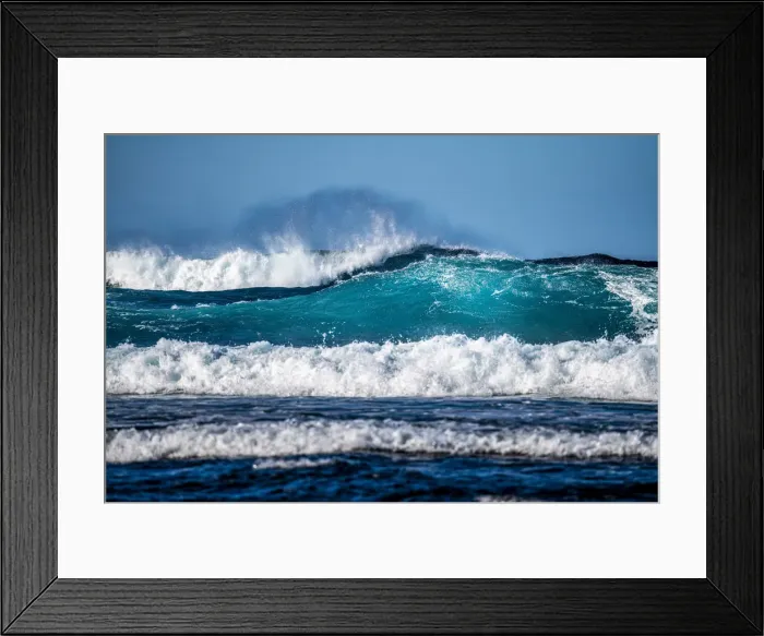 Framed Print : El Cotillo surfing wave, Fuerteventura, Canary Islands, Spain