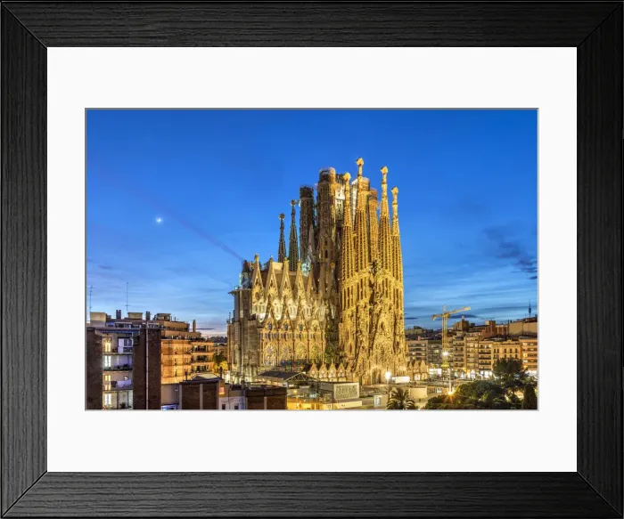 Framed Print : Sagrada Familia basilica church, Nativity facade, Barcelona, Catalonia, Spain