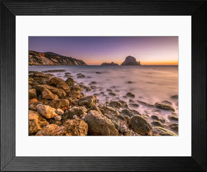 Framed Print : Sunset at Cala d Hort beach, Ibiza, Balearic Islands, Spain Framed Print : Sunset at Cala d Hort beach, Ibiza, Balearic Islands, Spain