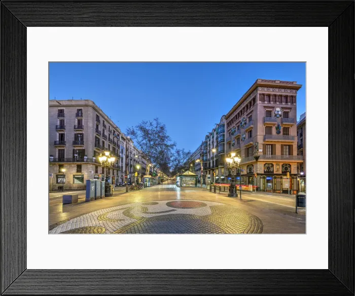 Framed Print : Rambla pedestrian street, Barcelona, Catalonia, Spain Framed Print : Rambla pedestrian street, Barcelona, Catalonia, Spain