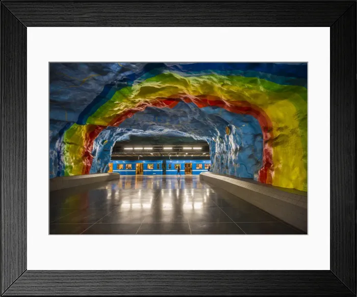 Framed Print : Sweden, Stockholm, Stockhom Underground Metro, Stadion Station Framed Print : Sweden, Stockholm, Stockhom Underground Metro, Stadion Station