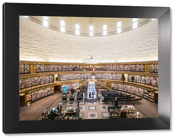Sweden, Stockholm, City Library, circular interior by architect Erik Gunnar Asplund