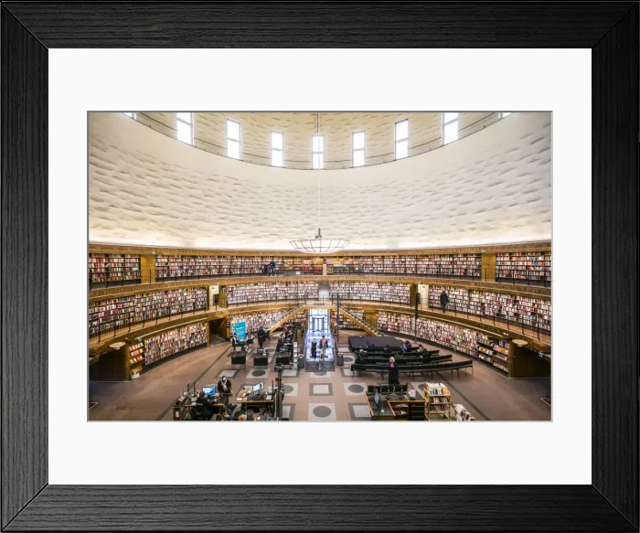 Framed Print : Sweden, Stockholm, City Library, circular interior by architect Erik Gunnar Asplund
