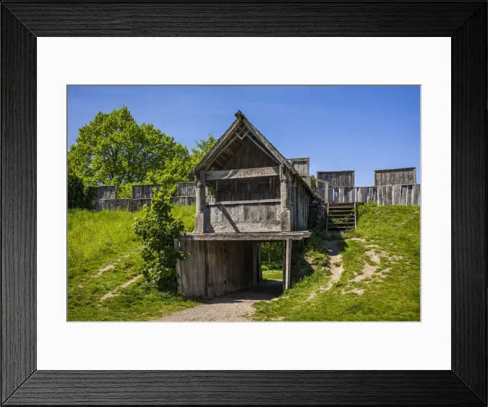 Framed Print : Sweden, Southern Sweden, Trelleborg, Trelleborgen, reconstructed Viking Ring Fortress, c