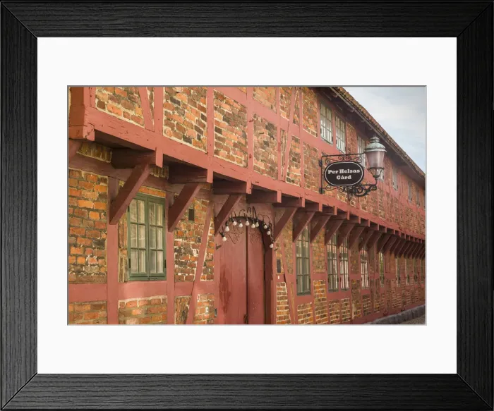 Framed Print : Sweden, Southern Sweden, Ystad, traditional half-timbered building, Per Helsas Gard Framed Print : Sweden, Southern Sweden, Ystad, traditional half-timbered building, Per Helsas Gard