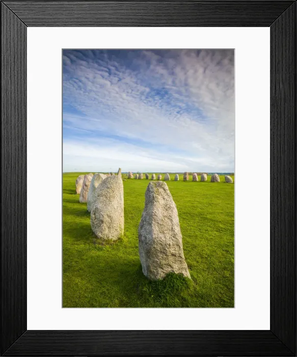 Framed Print : May 2019. 600 AD, 7th century, Ales Stones, Ales Stenar Framed Print : May 2019. 600 AD, 7th century, Ales Stones, Ales Stenar